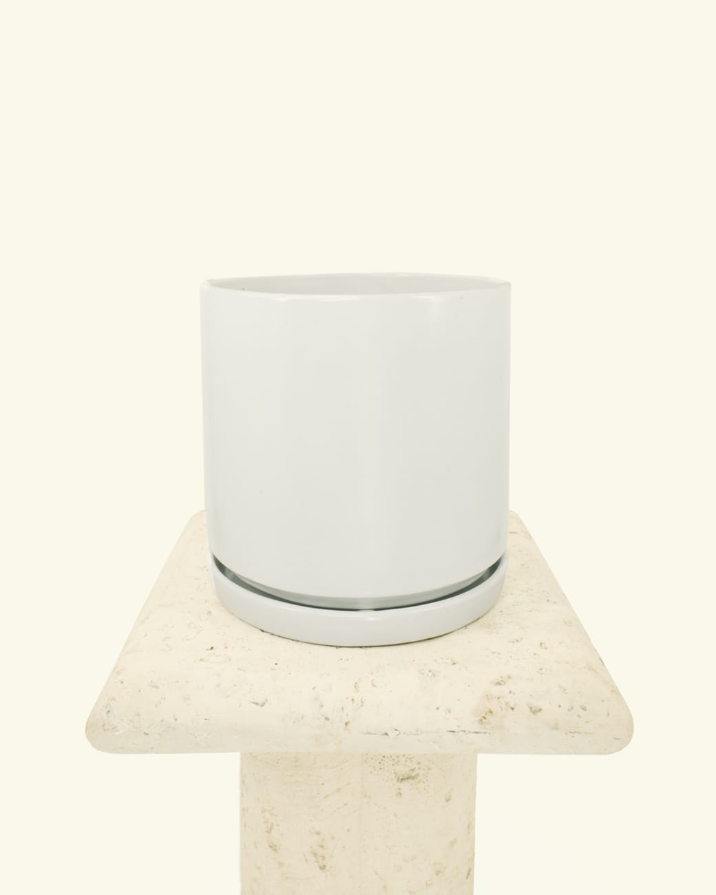 Matte White Cylinder Planter