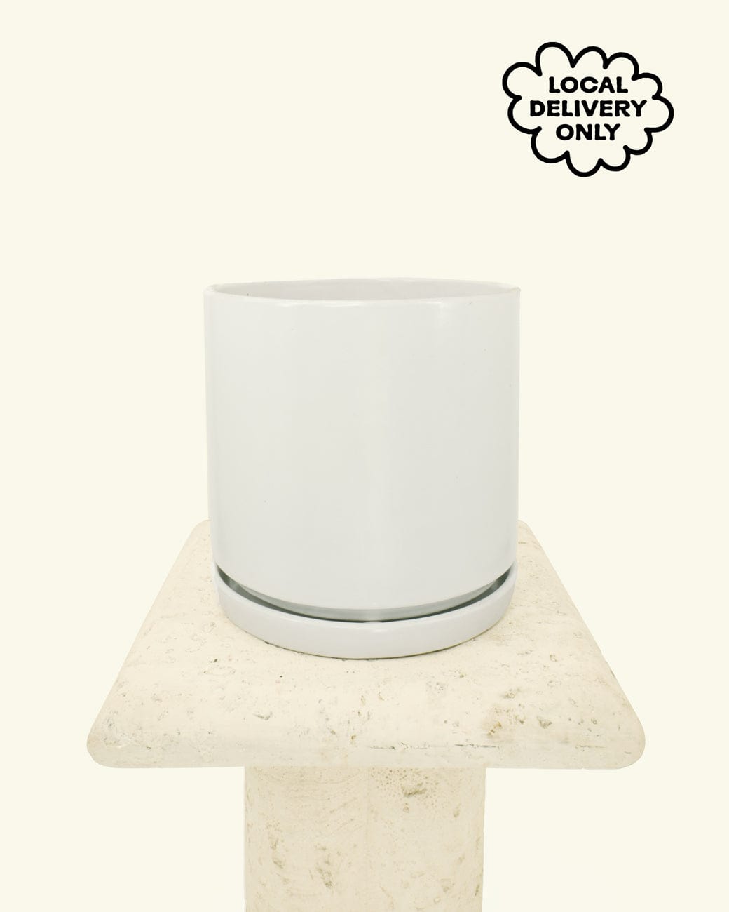 Matte White Cylinder Planter